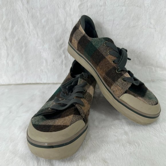 Keen Shoes - Keen Womens Elsa III 1021927 Brown Green Plaid Lace Up Sneaker Shoes Size 7.5